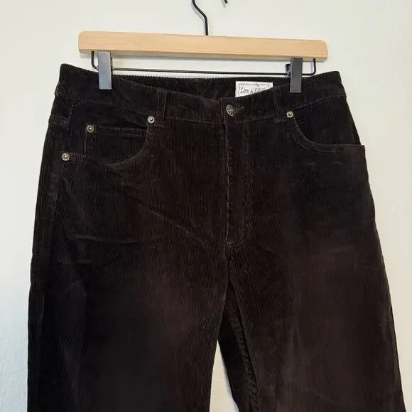 Vintage Y2K Live a Little Womens Brown Corduroy Pants High-Waist Retro Size 10 - Picture 5 of 10